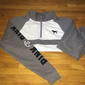 White/gray PINK sweatshirt